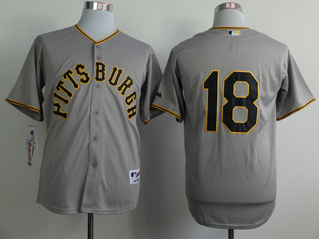 Men Pittsburgh Pirates #18 Walker Grey Throwback 1953 MLB Jerseys->pittsburgh pirates->MLB Jersey